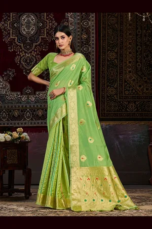 Mimosa Woven Design Zari Kanjeevaram Saree