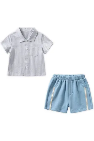 Stylecast Boys Striped Pure Cotton Shirt with Shorts
