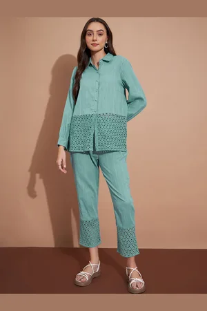 DressBerry Self Design Pure Cotton Shirt & Trousers