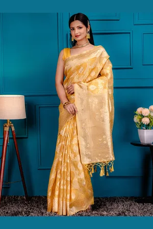 Mimosa Ethnic Motifs Woven Design Zari Kanjeevaram Saree