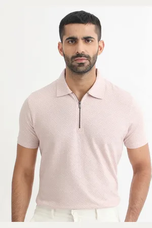 RARE RABBIT Men Cabet Polo Collar Slim Fit Cotton T-Shirt