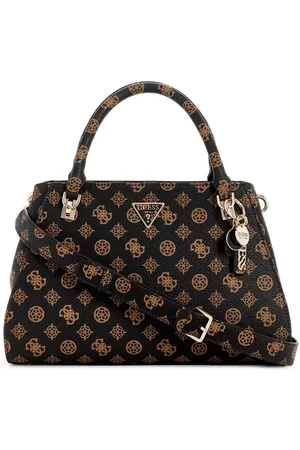 Guess Women Brand Logo Printed Structured Handheld Bag