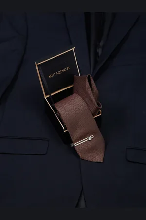 MUTAQINOTI Men Floral Silk Blend Necktie Accessory Gift Set