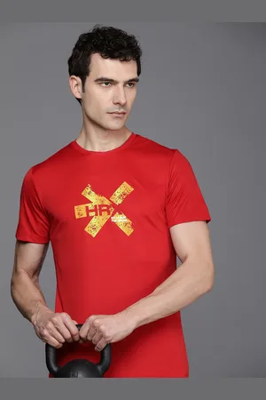 HRX Printed Rapid-Dry Training or Gym T-shirt