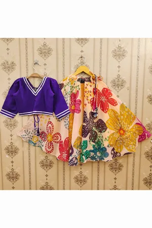 BAESD Girls V-Neck Gotta Patti Ready to Wear Lehenga With Blouse