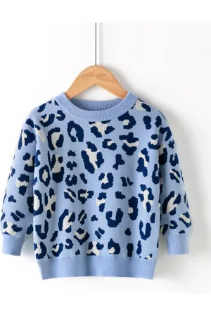Stylecast Girls Blue Animal Skin Printed Pullover