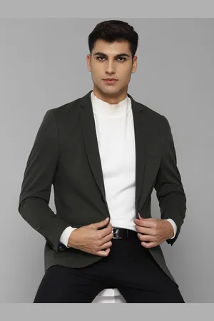 Louis Philippe Men Self-Design Pure Cotton Single-Breasted Blazer