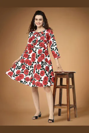 Moda Rapido Print Applique Fit & Flare Dress