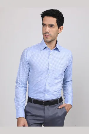 LOUIS STITCH Comfort Self Design Cotton Formal Shirt
