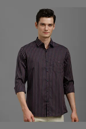 Louis Philippe Men Slim Fit Vertical Striped Cotton Casual Shirt