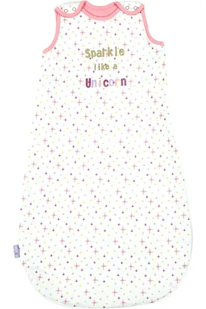 MiArcus Girls White & Pink Printed Knitted Sleeping Bag