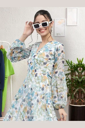 Moda Rapido Floral Print Applique Fit & Flare Dress