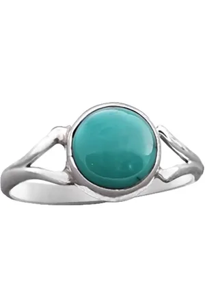 Exotic India Reconstituted Turquoise Stone Sterling Silver Ring