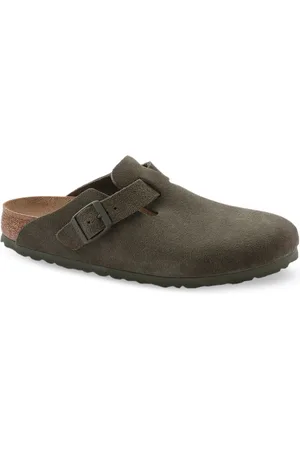Birkenstock Boston Thyme Regular Width Suede Leather Clogs