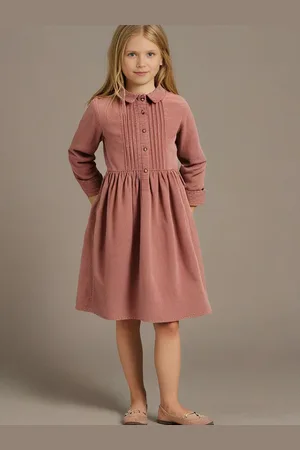 Cherry Crumble Girls Pink Collared Moody Musk Dress