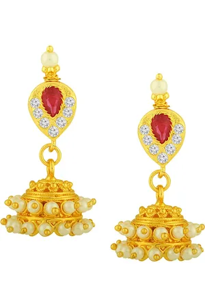 Alamod Gold-Plated Classic Jhumkas Earrings
