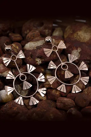 Alamod Rose Gold Plated Circular Drop Earrings