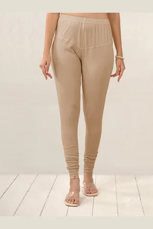 Lyra Women Nude Solid Churidar Length Leggings