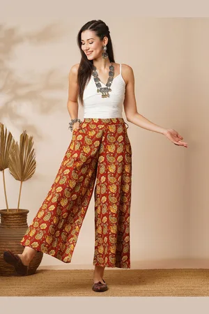 Globus Women Paisley Printed Flared Slip-On Palazzos