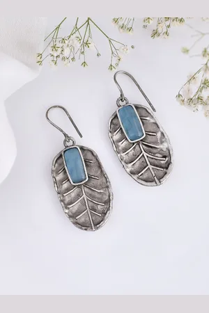 Dastoor Silver-Plated Drop Earrings