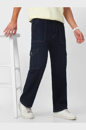 URBANO Men Cotton Loose Fit Non-Stretchable Cargo Jeans