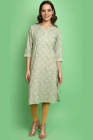V-Mart Ethnic Motifs Printed Notched Neck Straight Kurta