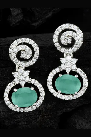 Alamod Silver-Plated Oval Drop Earrings