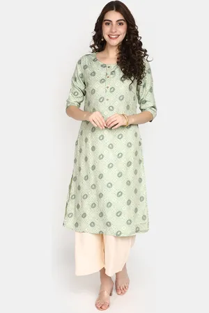V-Mart Ethnic Motifs Printed Gotta Patti Detail Straight Kurta