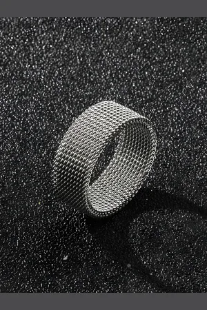 KARISHMA KREATIONS Silver-Plated Mesh Finger Ring