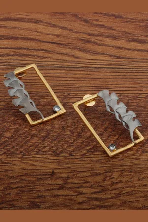 Alamod Gold-Plated Contemporary Drop Earrings