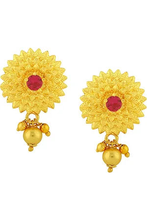 Alamod Gold-Plated Floral Drop Earrings