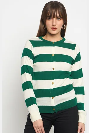 Club York Women Round Neck Colourblocked Winter Cardigan