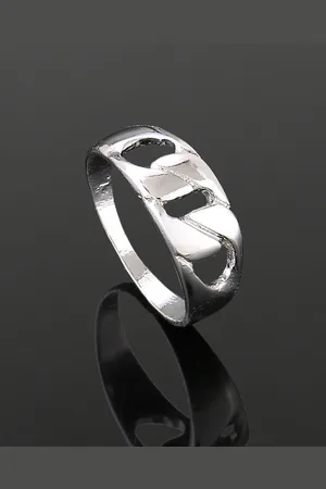 ESTELE Rhodium-Plated Cut-Out Slip-On Finger Ring