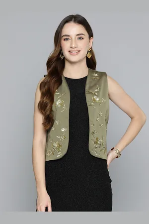 Scouph Women Floral Embellished Open Front Jacket