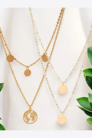 FÁBULA Set Of 2 Multi-Strand Layered Charm Necklace