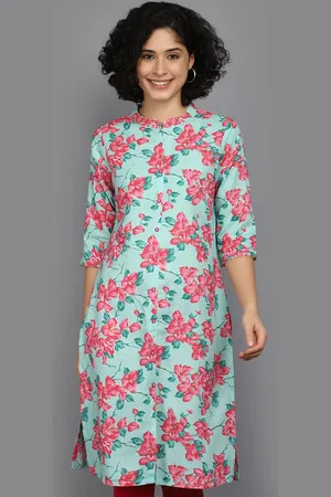 V-Mart Floral Printed Straight Kurta
