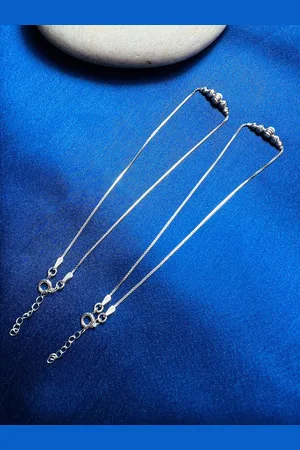 ARTE Set of 2 925 Sterling Silver Anklets