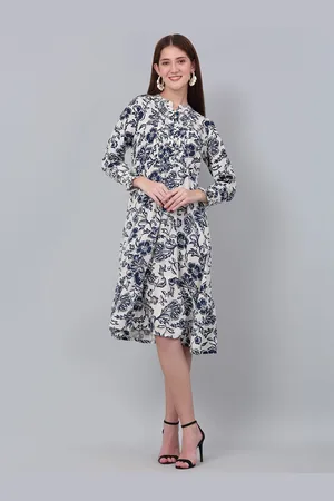 CANTABIL Floral Print A-line Midi Dress