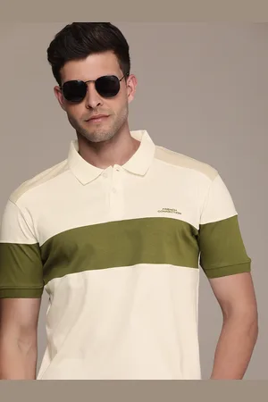 French Connection Colourblocked Polo Collar Pure Cotton T-shirt