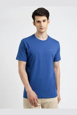 JADE BLUE Men Solid Round Neck Pure Cotton Slim Fit T-shirt