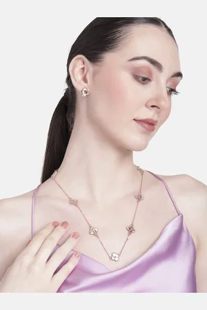 ESTELE Rose Gold-Plated Floral Jewellery Set