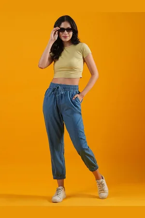 Globus Women Loose Fit Denim Regular Trousers