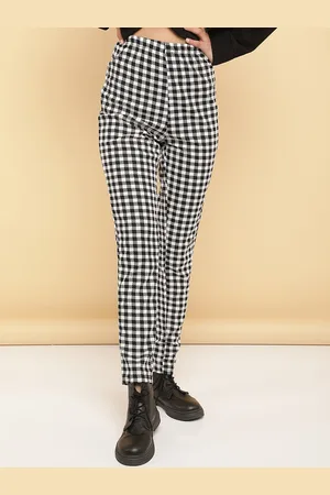 LULU & SKY Women Checked Mid-Rise Trousers