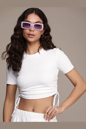 Calvin Klein Round Neck Ribbed Crop Top