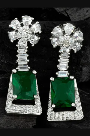 Alamod Silver Plated Geometric Drop Earrings