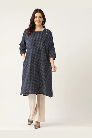 CRAFTED FOR YOU Women Checked Straight Kurta