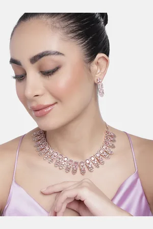 ESTELE Rose Gold-Plated CZ-Studded Jewellery Set