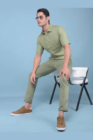 Crimsoune Club Classic Slim Fit Spread Collar Short Sleeves Casual Shirt
