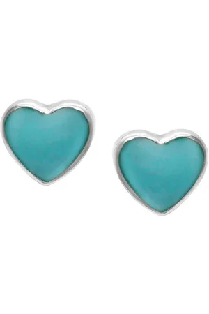 Abhooshan Love Heart Mother of Pearl Studs Earrings