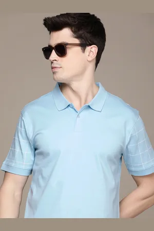 French Connection Checked Polo Collar Pure Cotton T-shirt